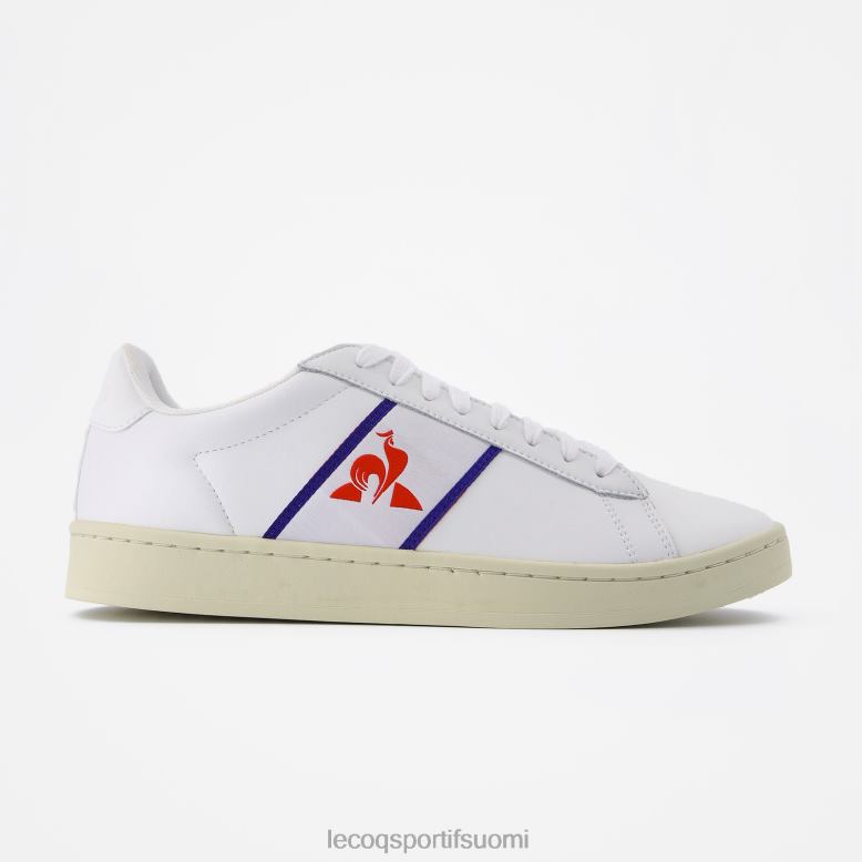 Le Coq Sportif kenkä klassinen pehmeä kolmivärinen valkoinen miehet 86V2R550 kenkiä