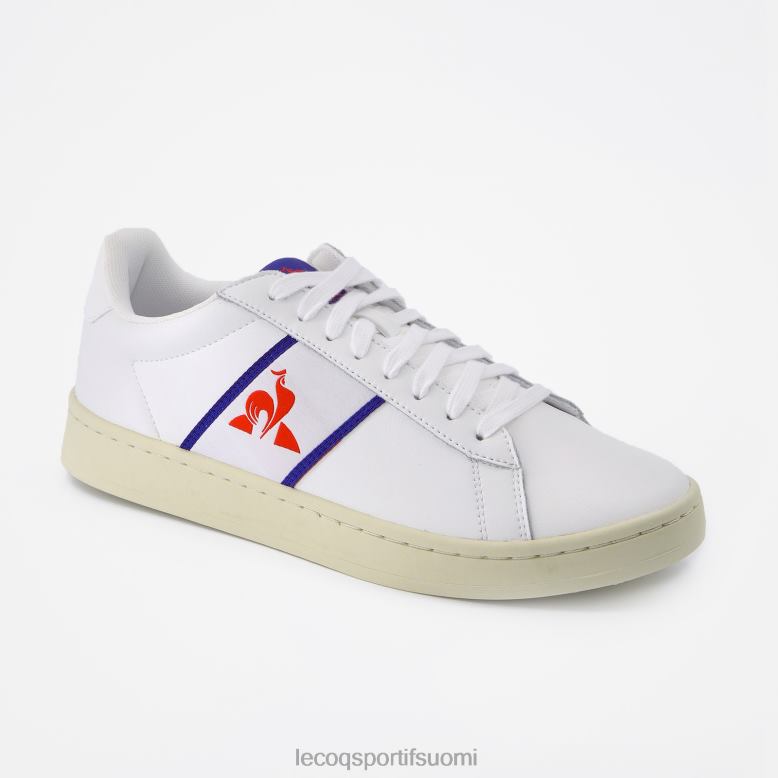 Le Coq Sportif kenkä klassinen pehmeä kolmivärinen valkoinen miehet 86V2R550 kenkiä