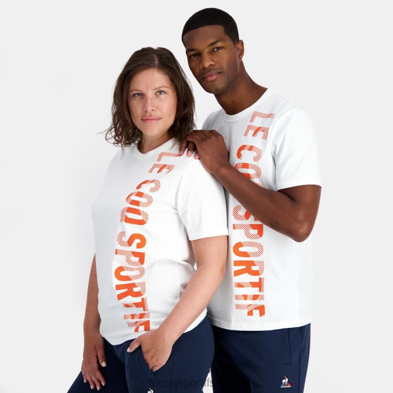 Le Coq Sportif muoti t-paita valkoinen miehet 86V2R162 vaatetus