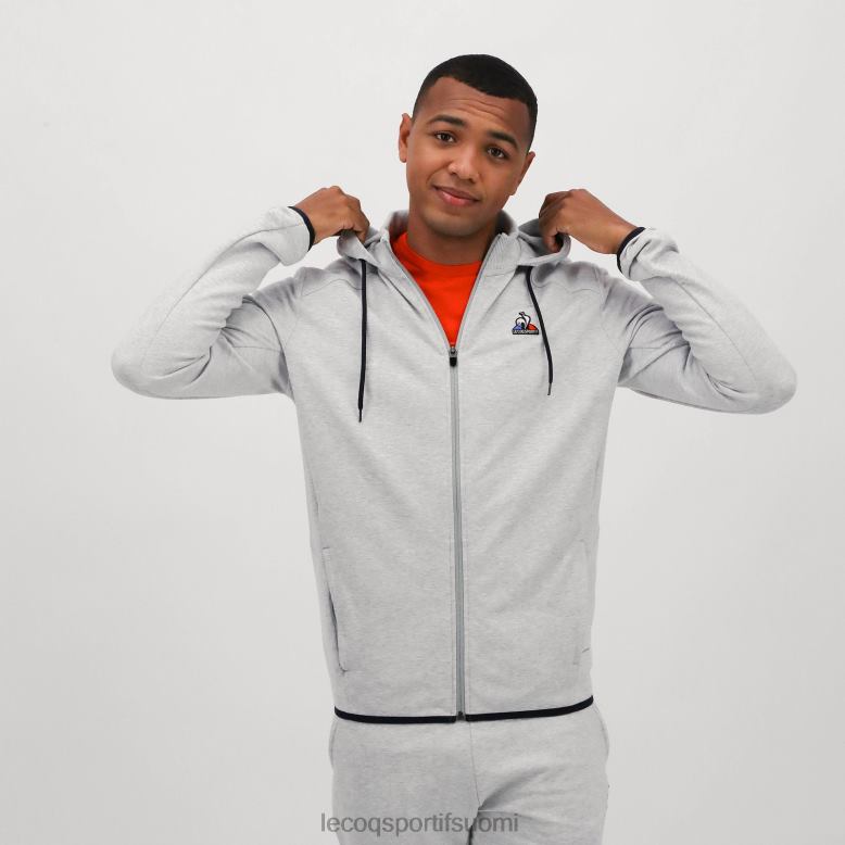 Le Coq Sportif harmaa vetoketjullinen huppari miehet 86V2R485 vaatetus