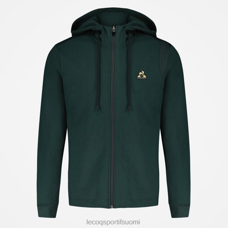 Le Coq Sportif hupullinen pusero, jossa vetoketju vihreä miehet 86V2R462 vaatetus