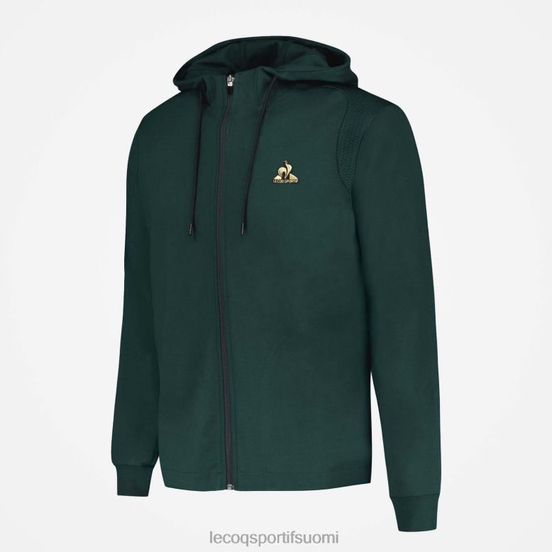 Le Coq Sportif hupullinen pusero, jossa vetoketju vihreä miehet 86V2R462 vaatetus