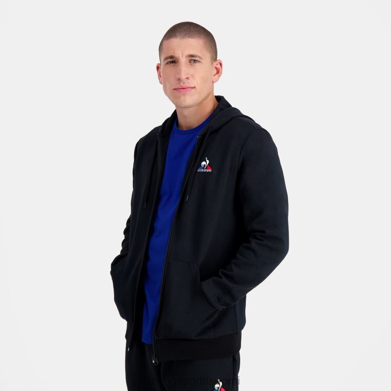 Le Coq Sportif musta hupullinen pusero vetoketjulla miehet 86V2R56 vaatetus