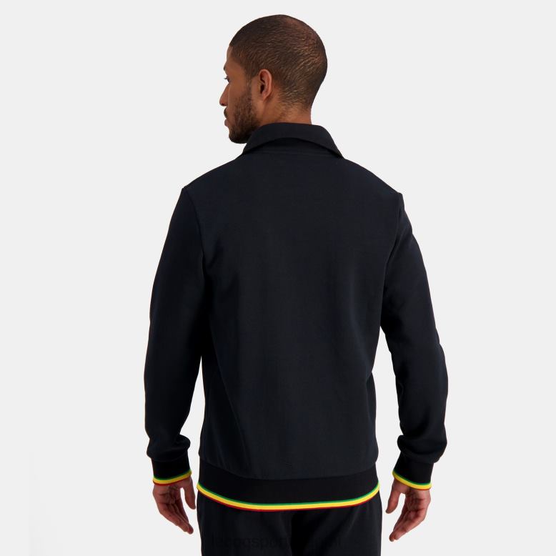 Le Coq Sportif musta vetoketjullinen collegepaita miehet 86V2R432 vaatetus