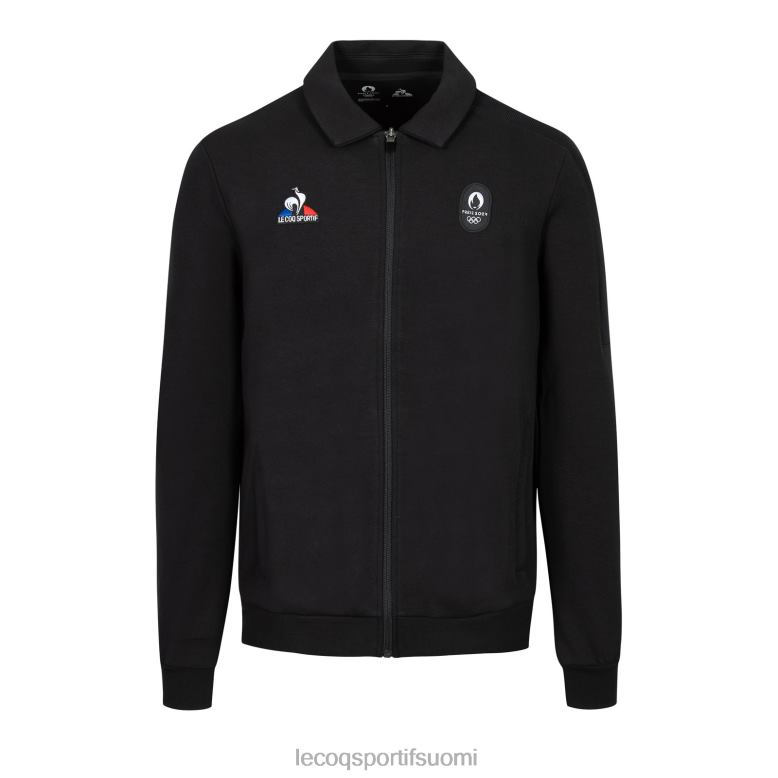 Le Coq Sportif musta vetoketjullinen collegepaita miehet 86V2R489 vaatetus
