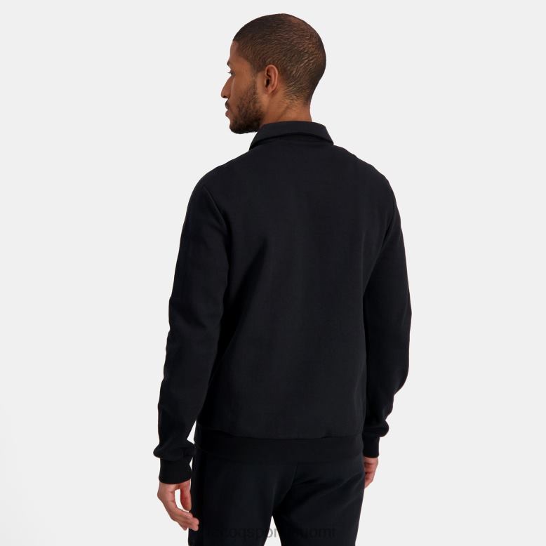 Le Coq Sportif musta vetoketjullinen collegepaita miehet 86V2R489 vaatetus