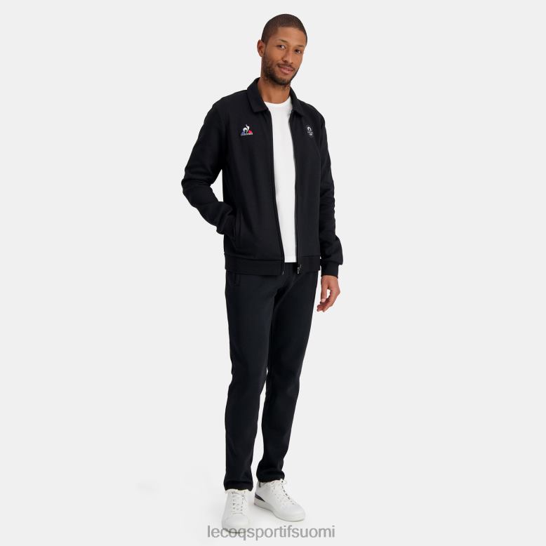 Le Coq Sportif musta vetoketjullinen collegepaita miehet 86V2R489 vaatetus