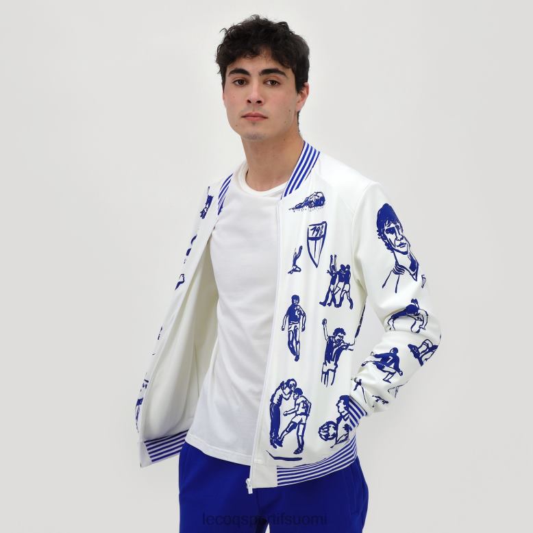 Le Coq Sportif vetoketjullinen collegepaita valkoinen miehet 86V2R472 vaatetus